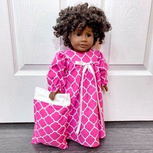 Doll Nightgown Pillow Pink White fits American Girl and 18” Dolls New Doll Cloth